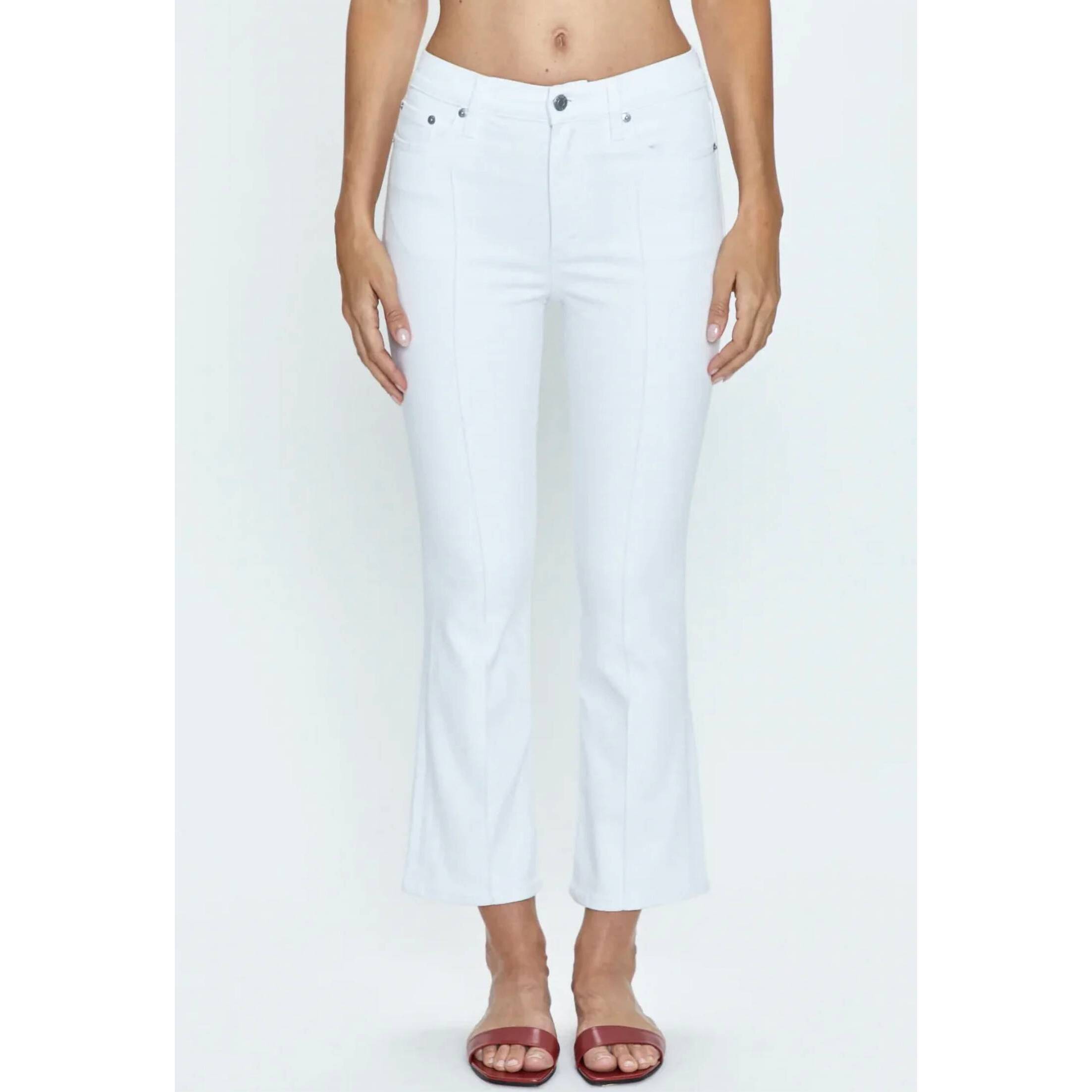 New Pistola Lennon High Rise Bootcut Cropped Jeans In White